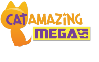 Logo with text: Cat Amazing Mega 