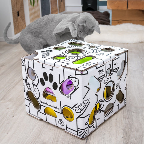 Cat Amazing MEGA – Cat Treat Puzzle Box – Interactive Treat Maze – Cat  Puzzle Feeder – Treat Box for Indoor Cats – Enrichment Food Toy – Best Cat  Toy