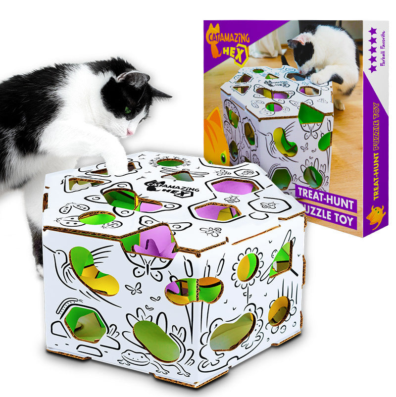 Cat Amazing Hex Interactive treat puzzle feeder for cats