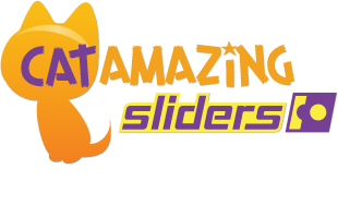 Logo with text: Cat Amazing Sliders 